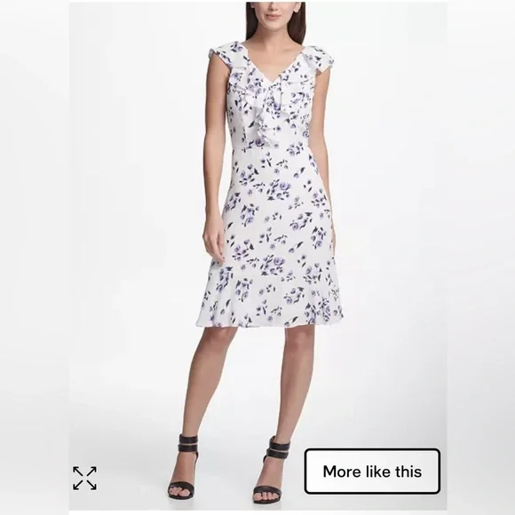 Dkny | Dresses | Dkny Chiffon Floral Aline Dress | Poshmark